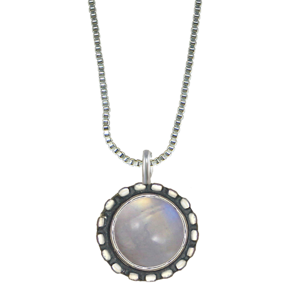 Sterling Silver Little Rainbow Moonstone Pendant Necklace